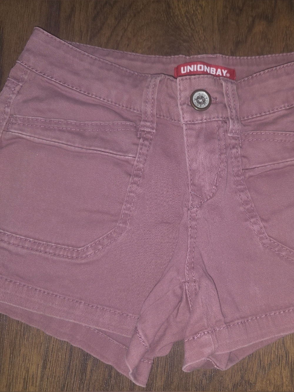 UNIONBAY Mauve-Pink Denim Shortie Shorts